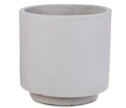 Vigo Plant Pot With Wooden Stand - Concrete Grey -Plants Sale Store Vigo Plant Pot with Wooden Stand Concrete Grey 19x29cm Pot