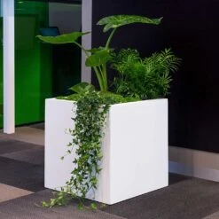 Block Essentials Planter - Matt White -Plants Sale Store block planter essential matte white indoor plants